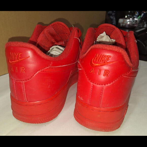 Nike Air Force 1 Low 07 LV8 1 Triple Red Mens 10.5 Sneakers - Picture 8 of 15